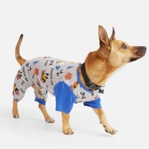 NWT Youly Skater Graphic Dog Pajamas Blue Grey XS